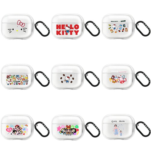 联名HelloKitty凯蒂猫透明耳机壳适用苹果AirPods pro3可爱airpods4保护套淋雨一起走AirPods3无线蓝牙软