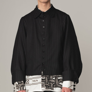 男女同款 Christopher 衬衣 休闲长袖 Nemeth 羊毛条纹衬衫