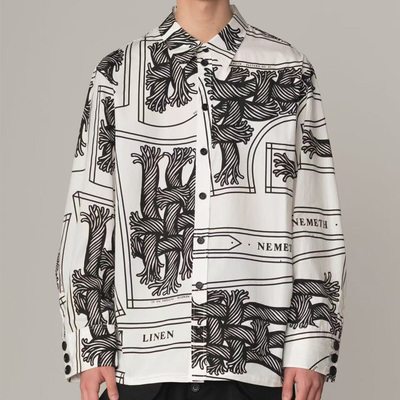 Christopher Nemeth 麻绳花纹 长袖衬衫 复古绳结衬衣 男女同款