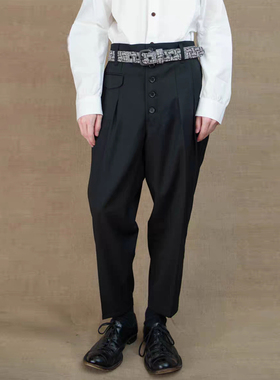 自主 Christopher Nemeth 裤子 翻盖口袋 休闲裤 高腰裤