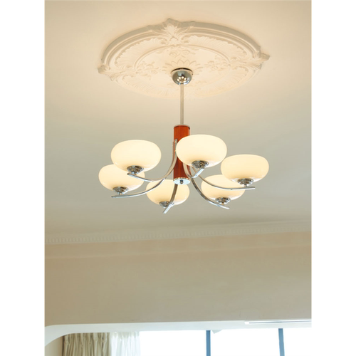 包豪斯客厅吊灯中古法式实木餐厅灯复古奶油风卧室书房民宿房间灯