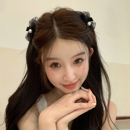 magicgirl网纱珍珠蝴蝶结小抓夹