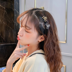 金属碎发发夹女抓夹夏天刘海夹前额顶夹小夹子头饰简约蝴蝶结发卡