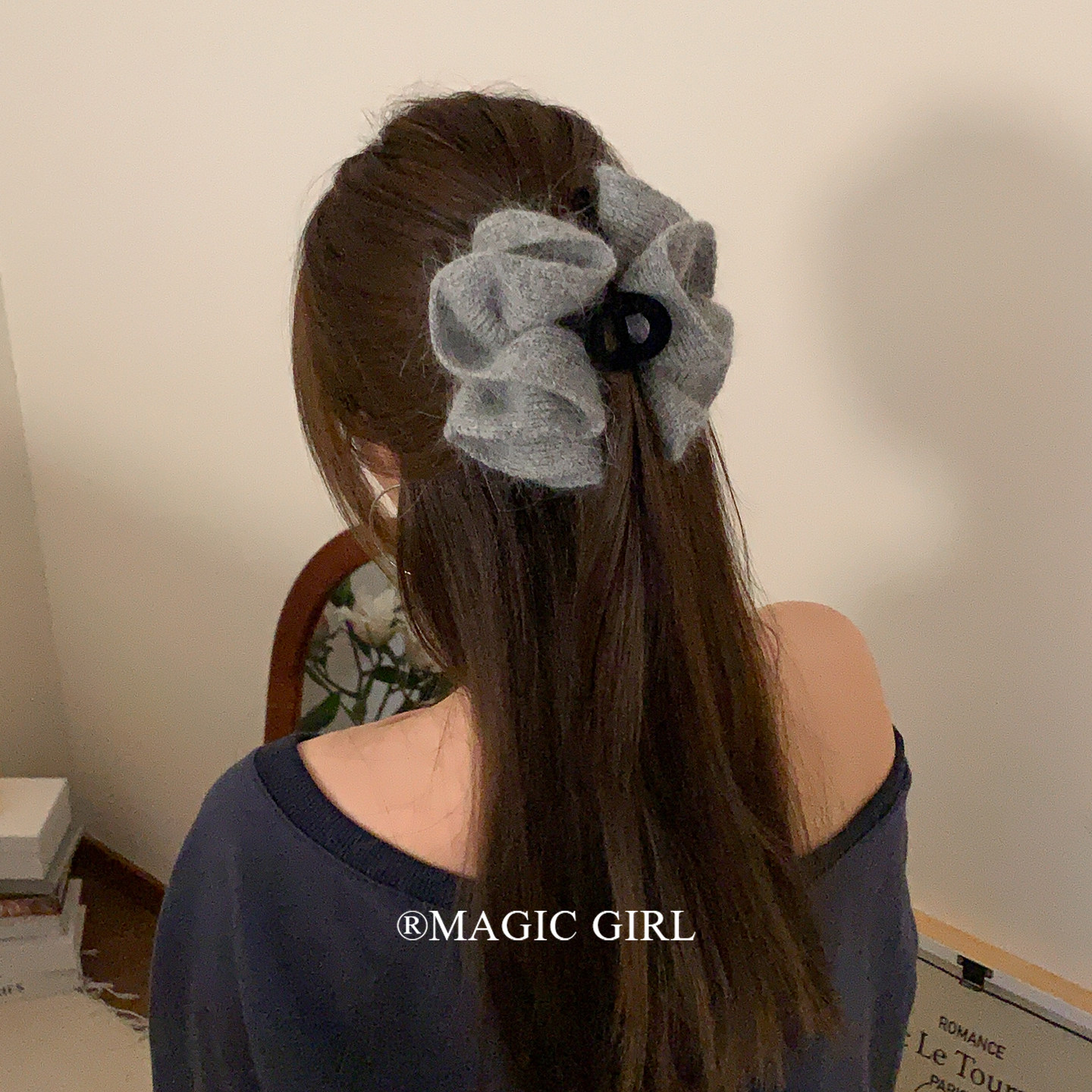 韩系灰色毛线花苞抓夹高级半扎发鲨鱼夹发饰女秋冬发夹头饰发卡小,饰品/流行首饰/时尚饰品新,发饰,淘宝优惠券,粉丝福利购,淘宝优惠卷