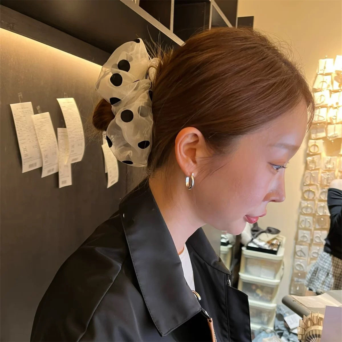 韩国欧尼同款欧根纱波点大肠发圈头绳女高级感丸子头发绳头花发饰,饰品/流行首饰/时尚饰品新,发饰,淘宝优惠券,粉丝福利购,淘宝优惠卷