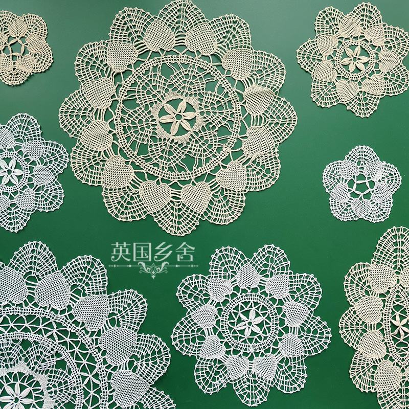 复古蕾丝盘垫杯垫纯棉手工编结