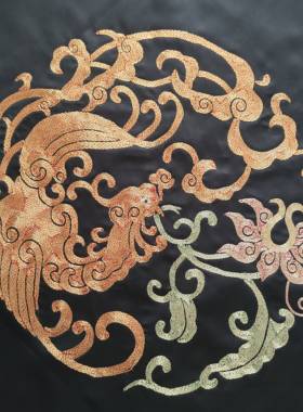 凤凰仙草京绣盘金绣手工刺绣画芯礼品diy衣服包改造布多款入