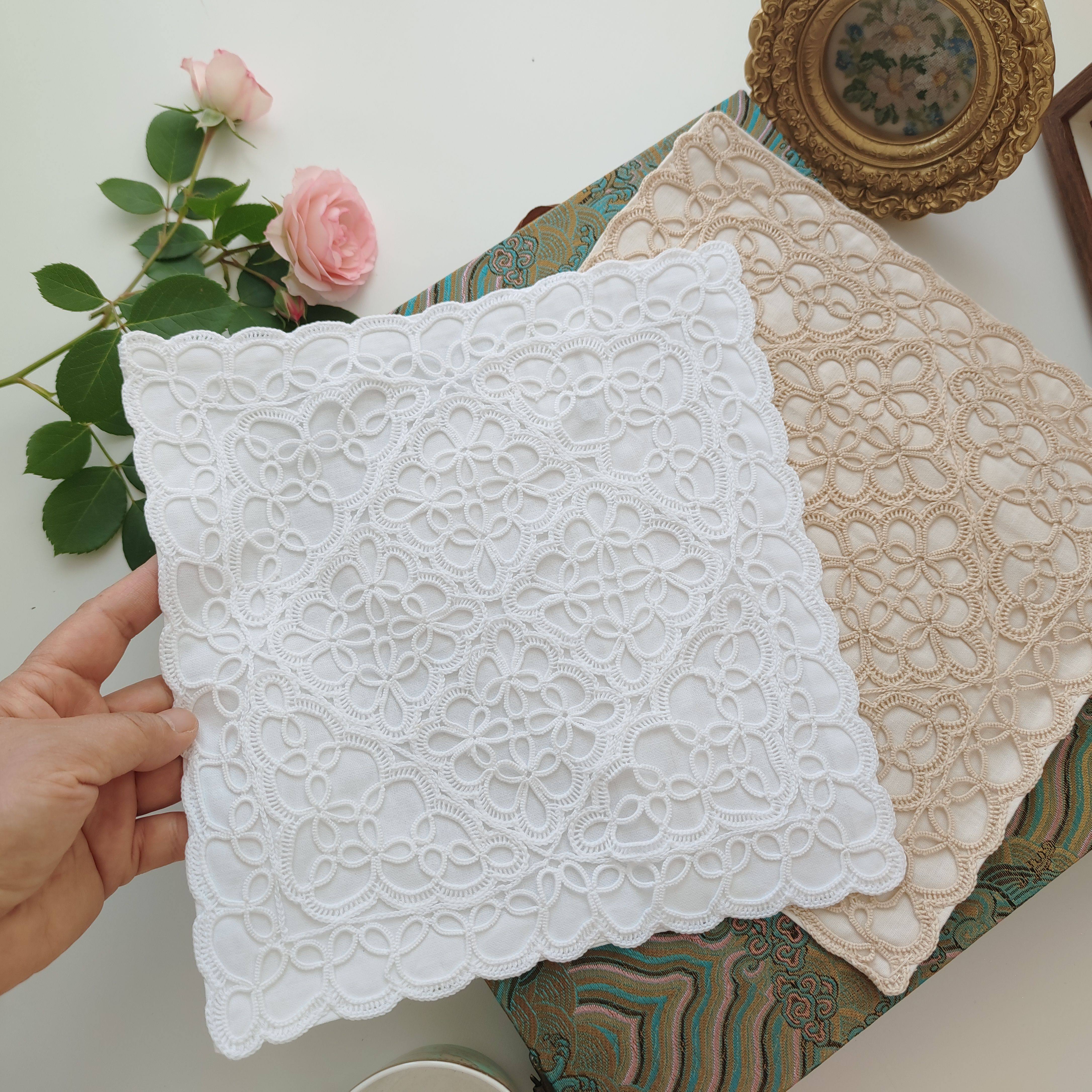 手工梭子花边纯棉迷你抱枕颈枕套精致细腻柔软拍照背景外贸库存