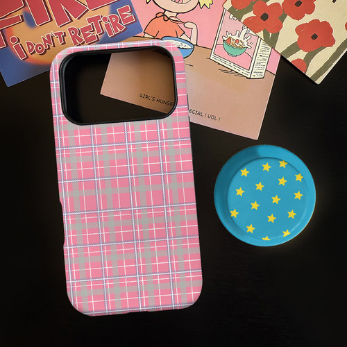 格子星光适用苹果18promax手机壳iphone17pro菲林磁吸支架华为P90小米15亲肤手感vivo防摔保护壳oppo荣耀