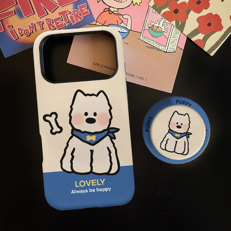 可爱西高地适用苹果17promax手机壳iphone16pro菲林磁吸支架个性华为P80小米15小众vivo防摔保护壳oppo简约