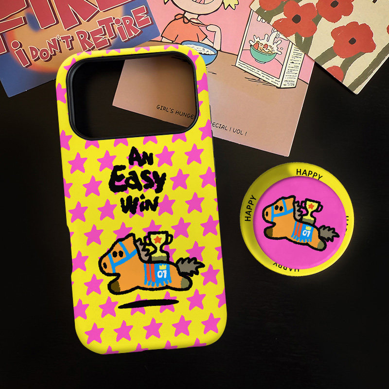 冠军星星小马适用苹果17promax手机壳iphone16pro菲林磁吸支架个性华为P80小米15小众vivo防摔保护壳oppo