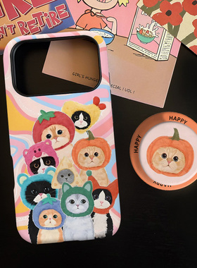 猫猫合照适用苹果17promax手机壳iphone16pro菲林磁吸支架个性华为P80小米15小众vivo防摔保护壳oppo可爱风格