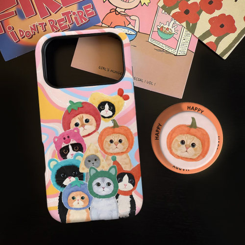 猫猫合照适用苹果17promax手机壳iphone16pro菲林磁吸支架个性华为P80小米15小众vivo防摔保护壳oppo可爱风格