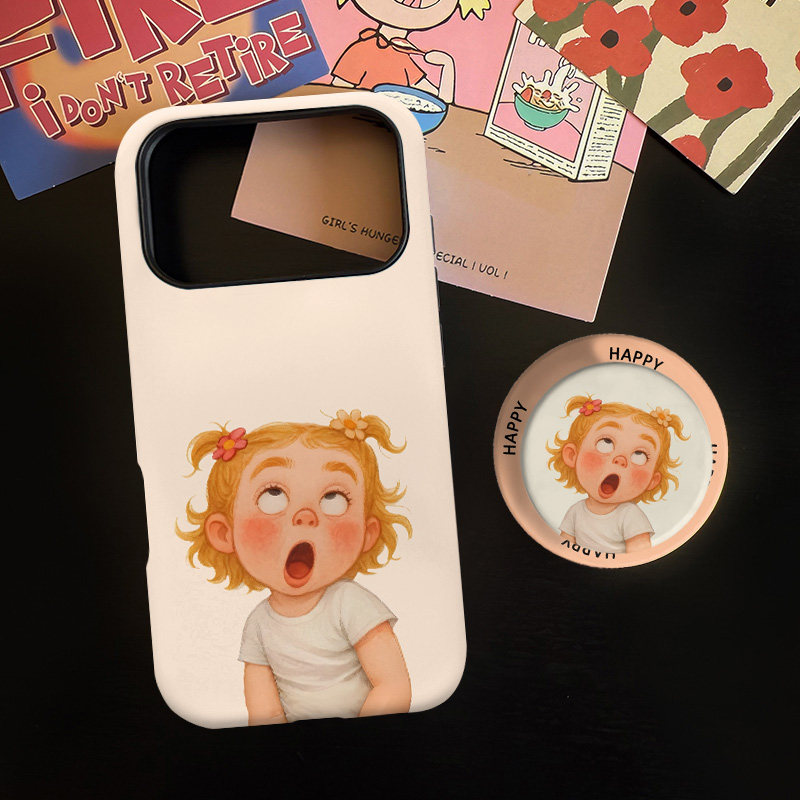 搞怪女孩适用苹果17promax手机壳iphone16pro菲林磁吸支架个性华为P80小米15小众vivo防摔保护壳oppo潮玩可爱