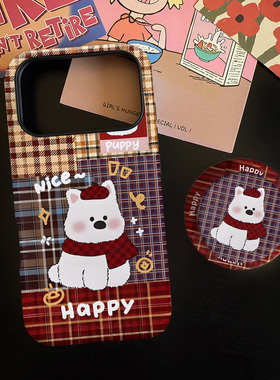 拼接西高地适用苹果17promax手机壳iphone16pro菲林磁吸支架个性华为P80小米15小众vivo防摔保护壳oppo卡通风