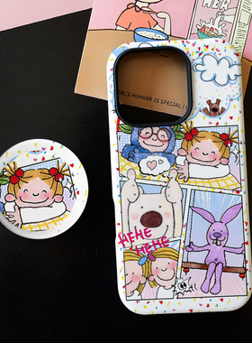 漫画风COOC酱适用苹果17promax手机壳iphone16pro菲林磁吸支架个性华为P80小米15小众vivo防摔保护壳oppo可爱