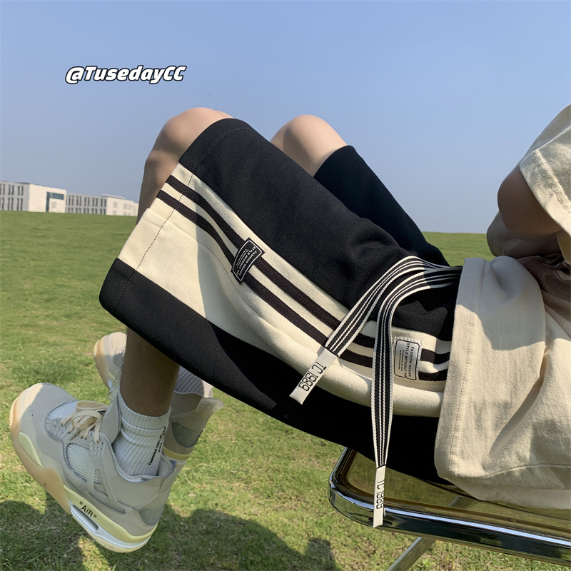 美式短裤男夏季篮球五分中裤青少年大码潮牌宽松休闲沙滩运动裤子