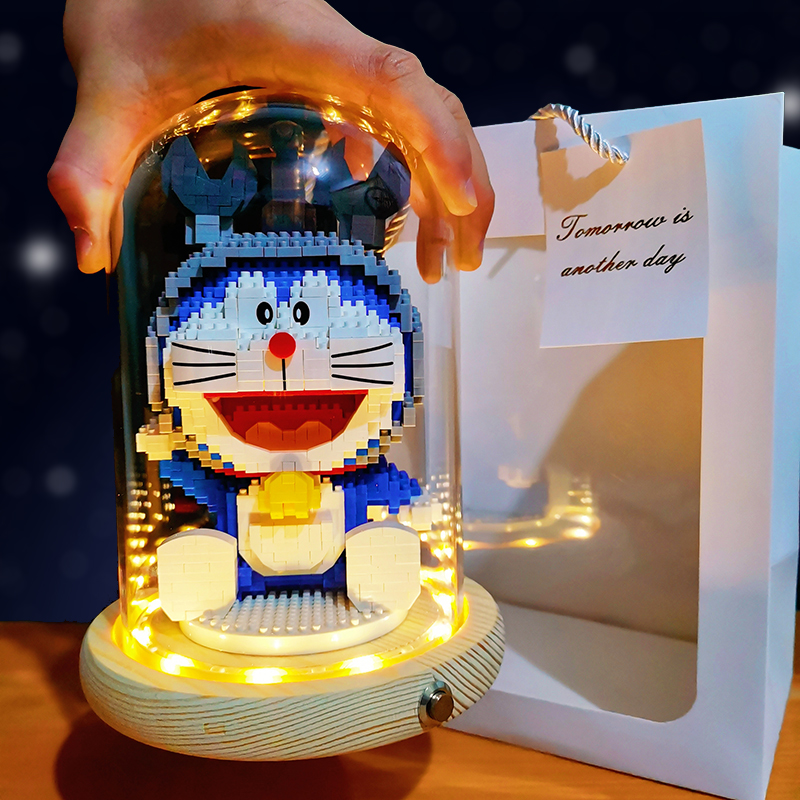 正版十二星座天蝎座哆啦a梦机器猫积木玩具a七夕男女孩情人节礼物