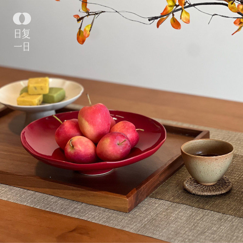 日式陶瓷果盘家用客厅茶几水果盘子创意果篓零食盘子中秋水果盘