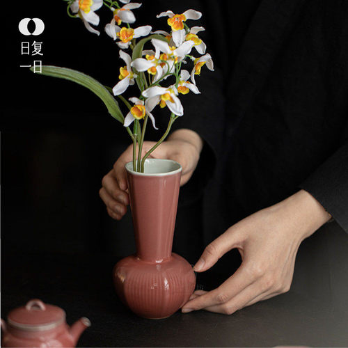 日式陶瓷水培花瓶中式复古花器