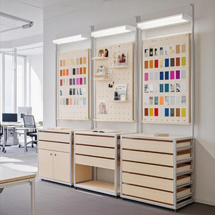 定制桦木海洋板铝型材置物架落地式储物抽屉陈列收纳柜夹缝分层架