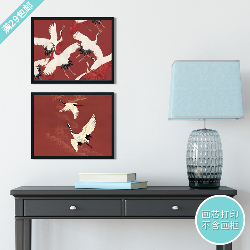 新中式客厅画芯高清打印