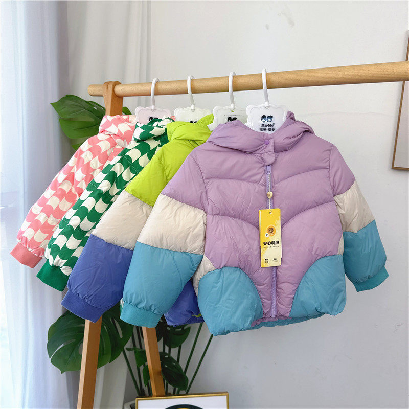 女童小夹克款连帽羽绒服