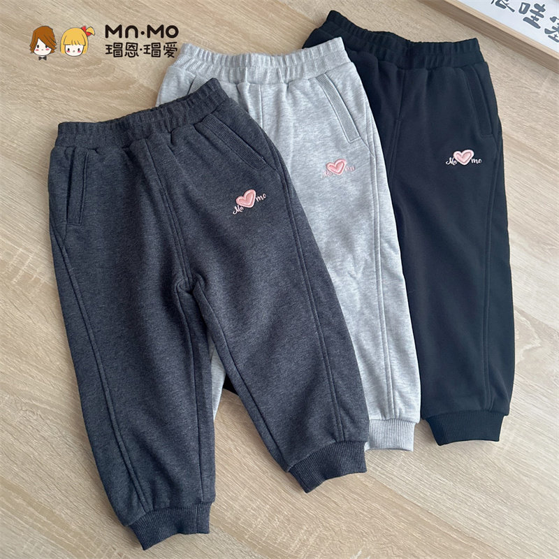 双股毛圈+精棉布里瑁恩瑁爱衣拉拉春款女童休闲卫裤双层布运动裤