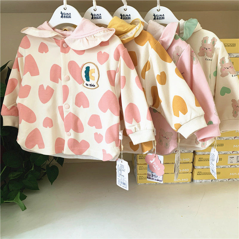 衣拉拉女宝宝秋季连帽外套开衫