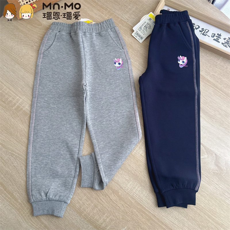 瑁恩瑁爱春新款儿童休闲运动卫裤长裤工装裤毛圈百搭单层