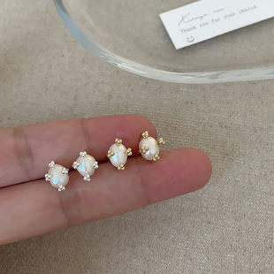 法式复古珍珠耳钉女轻奢小众优雅个性时尚精致小巧百搭耳环耳饰