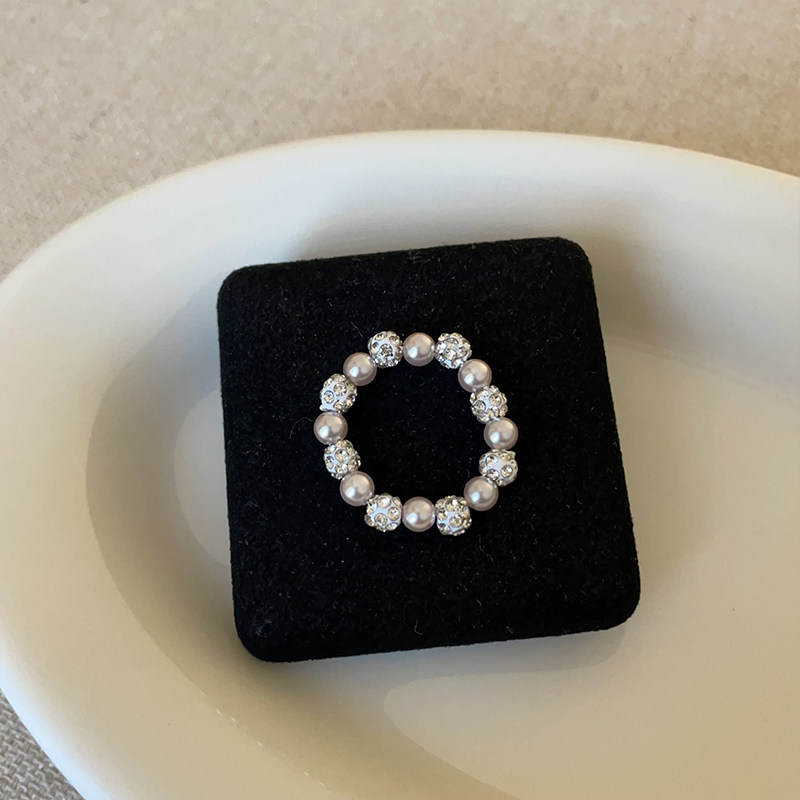 爆闪镭射球珍珠弹力绳戒指女轻奢高级感个性时尚气质百搭指环戒子,饰品/流行首饰/时尚饰品新,戒指/指环,淘宝优惠券,粉丝福利购,淘宝优惠卷