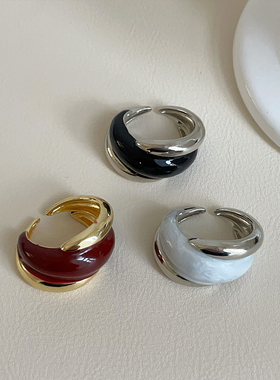 几何不规则滴油金属戒指女韩系潮流ins个性时尚气质百搭指环戒子