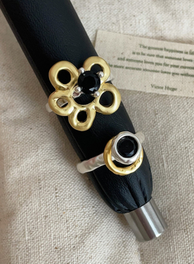 活动金属花朵圆环戒指女设计感个性独特精致时尚潮流百搭指环戒子