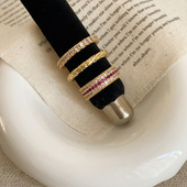 轻奢古法重工满钻戒指女小众高级感个性 精致通勤百搭指环戒子 时尚