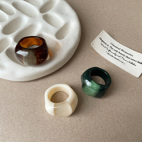 设计感一束光树脂异形戒指小众独特清新时尚潮流气质百搭指环戒子