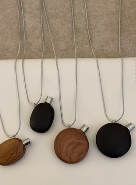 ins风高级感木质水壶香水瓶长款项链女简约时尚潮流百搭挂脖配饰