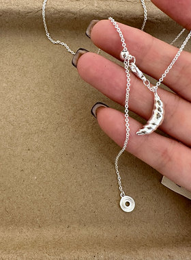 甜美牛角包甜甜圈抽拉式项链女轻奢时尚气质通勤百搭颈链毛衣链