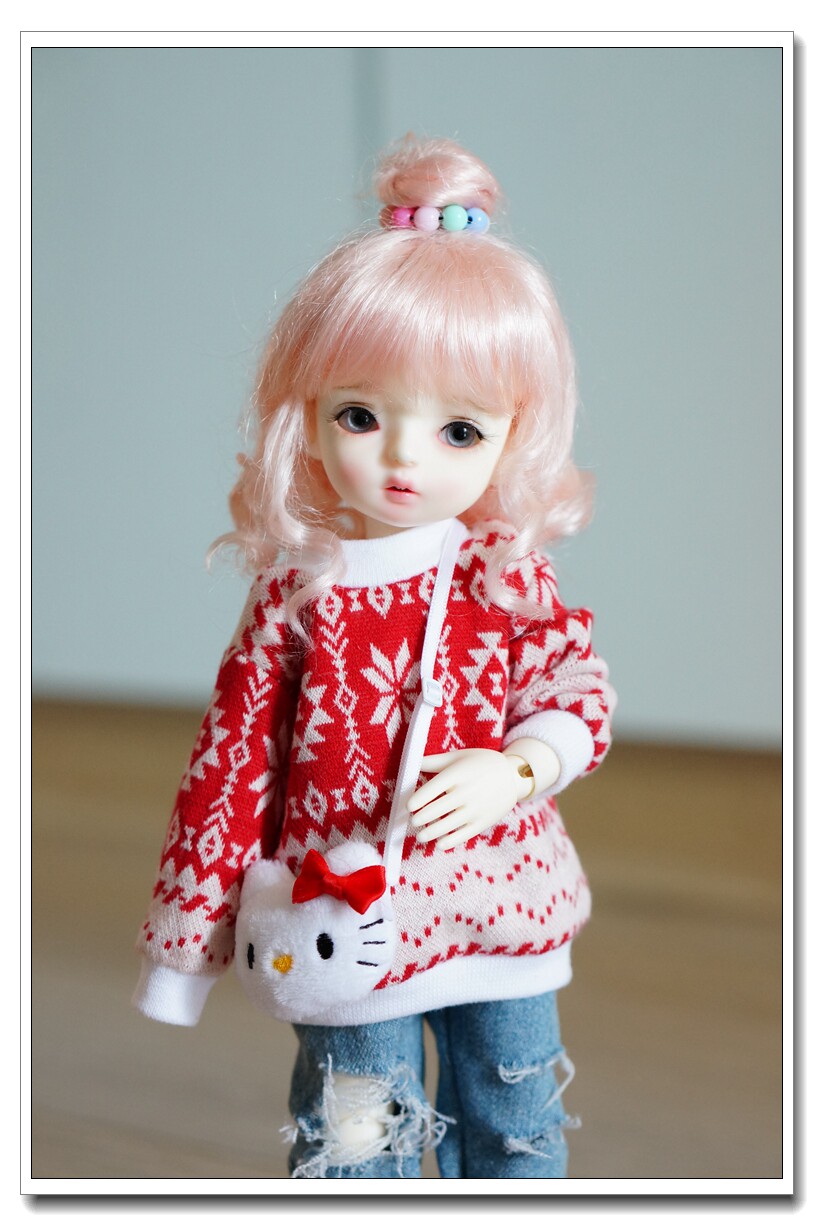十月初现货红色雪花套头卫衣娃衣新款bjd6分yosdMYOU大6分A168