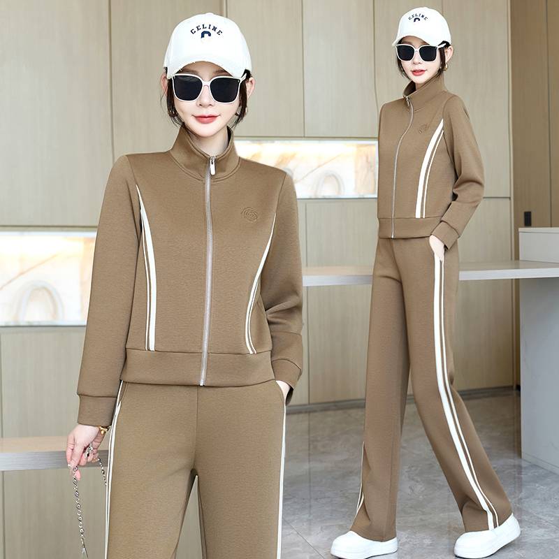 品牌专柜休闲运动服套装女春装2025新款春秋季时尚直筒裤妈妈装卫