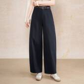 宽松潮流洋气弯 高腰显瘦时尚 专柜品牌军绿色阔腿裤 女2026春秋新款