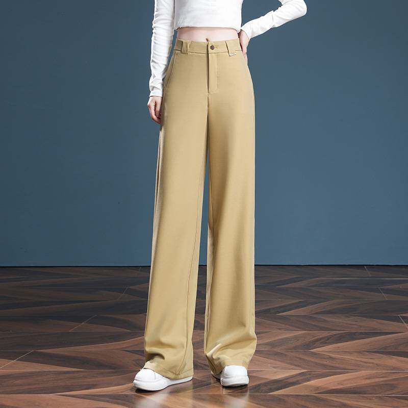 专柜品牌2026年直筒休闲裤春季新款高档韩版垂感慵懒风宽松阔腿裤