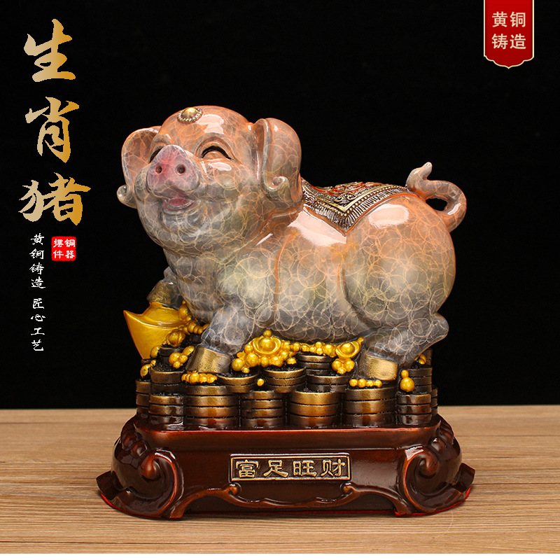 铜十二生肖摆件客厅装饰铜摆件属相黄铜鼠牛虎兔龙蛇狗羊狗猪鸡马