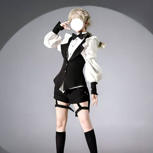 王子系lolita内搭马甲短裤套装哥特式基佬正太装小众设计感穿搭