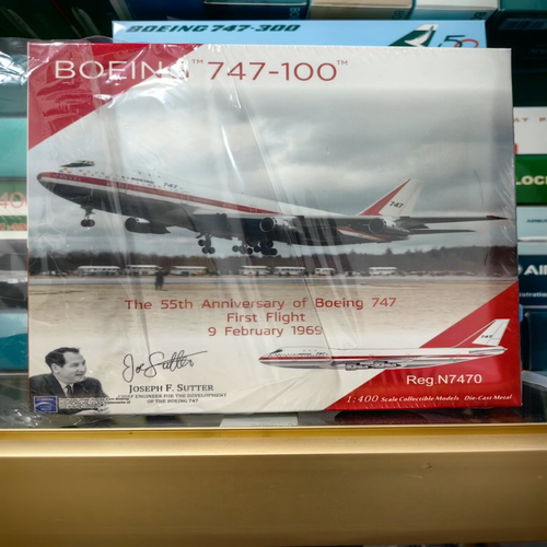 NGLite 1:400 波音原厂 B747-100 N7470 合金模型盒藏无展示，有