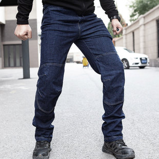 户外战术牛仔裤男士野战军迷修身直筒工装裤耐磨宽松执政官休闲裤