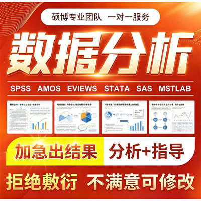 spss数据分析帮做代分析stata处理eviews实证医学问卷统计R代做