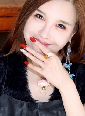 承李李原创设计风古董蜜蜡戒指