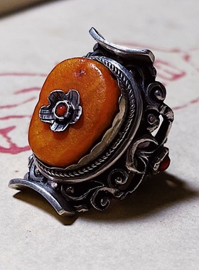 承李李原创设计风玛瑙文玩戒指