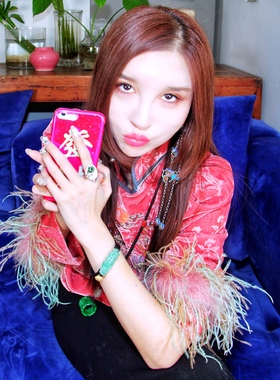 承李李原创设计风翡翠玛瑙戒指